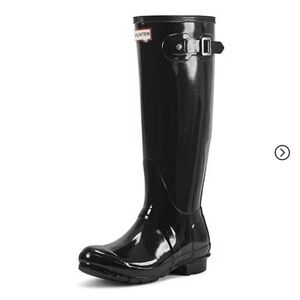 Hunter Glossy Black Rain Boots